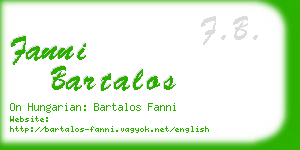 fanni bartalos business card
